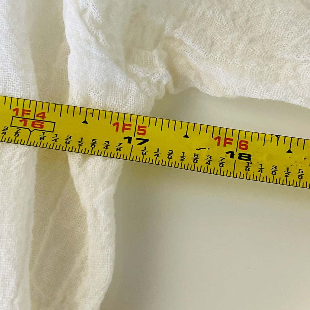 Grassroots White 100% Cotton Gauze Peasant Blouse Long Sleeve Tie Neck - Picture 7 of 8